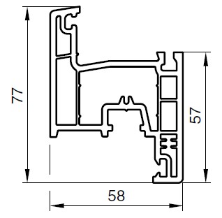 Профиль NOVOLINE 58-3К TENDER 2023 Створка Z 77 шт=6,5м